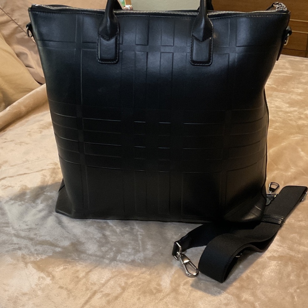 Burberry Black Leather Messenger Bag